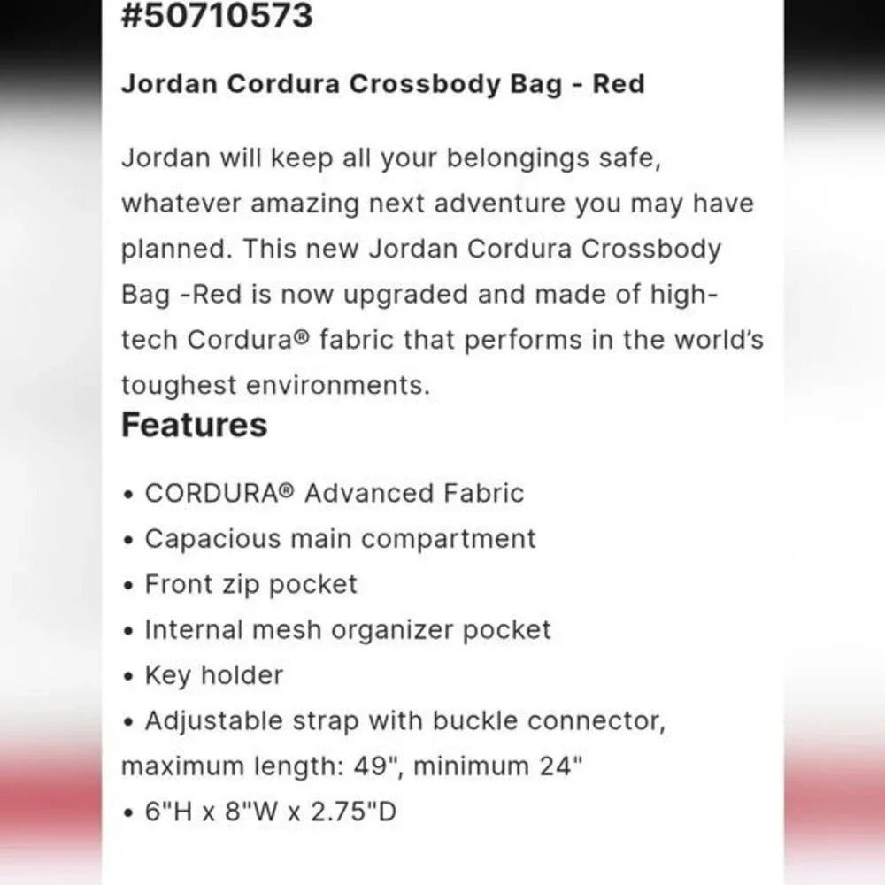 Jordan Cordura Franchise Crossbody Belt Bag-‎ Red